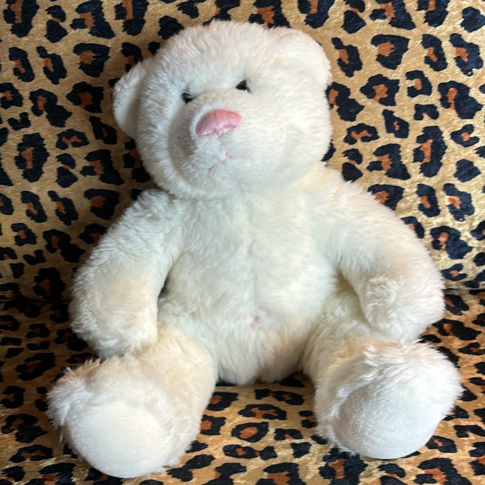 Vintage Build A Bear Polar bear white with pink nose